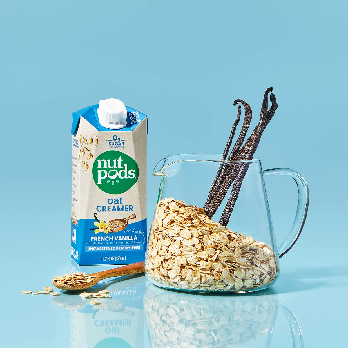 nutpods Oat Creamy Texture closeup captures velvety mouthfeel for coffee.