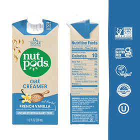 nutpods Oat frothy latte foam enhances home coffee with dairy-free creaminess.