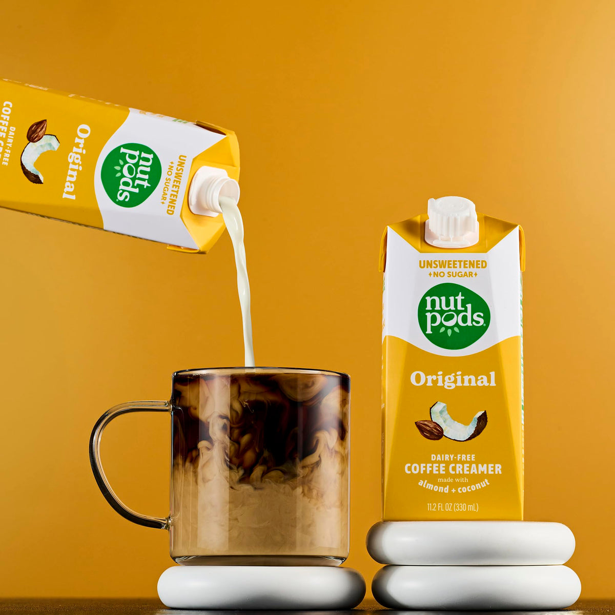 Nutpods Original Unsweetened Creamer ingredients label mentions almonds and coconuts
