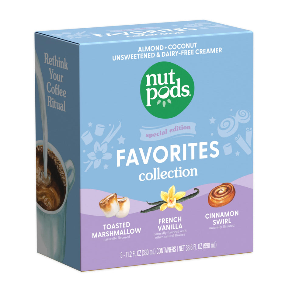 nutpods toasted marshmallow coffee creamer, front view, dairy-free indulgence for keto and Whole30.