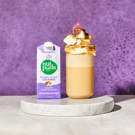 nutpods Toasted Marshmallow bottle with keto-friendly badge appeals to low-sugar diets