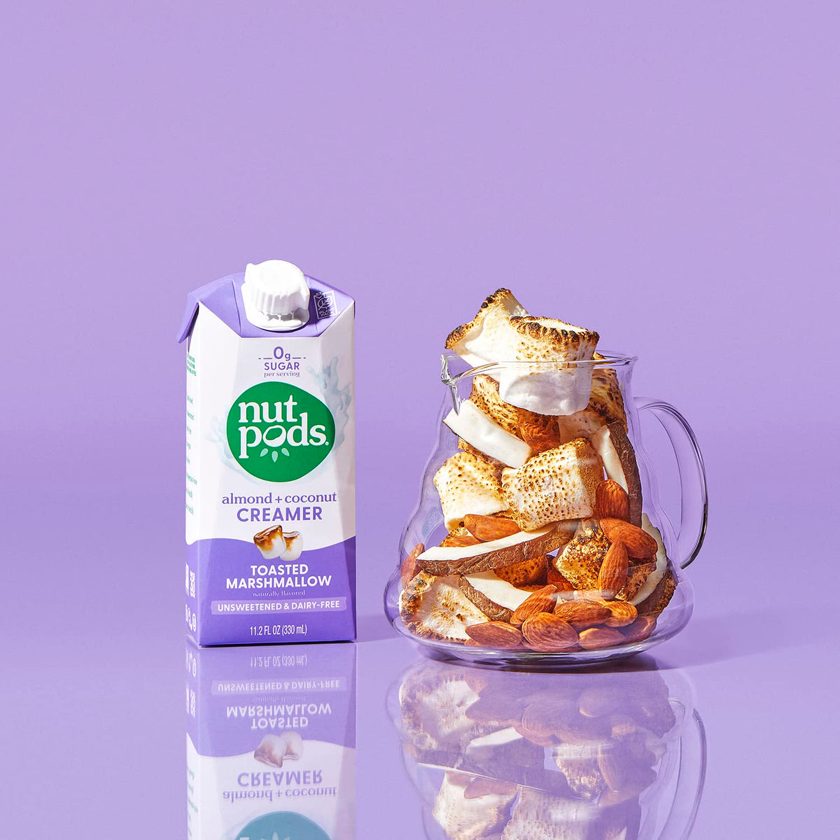 Close-up of the unsweetened label on nutpods Toasted Marshmallow creamer