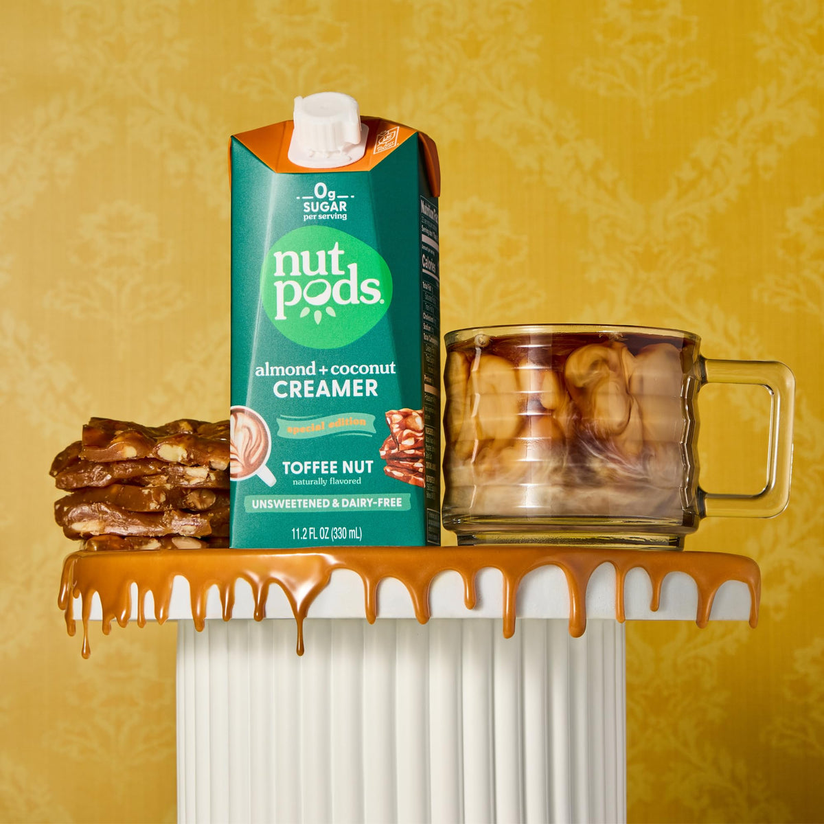 nutpods Toffee Nut kitchen setup highlights dairy-free morning ritual