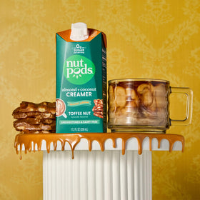 nutpods Toffee Nut kitchen setup highlights dairy-free morning ritual