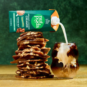 nutpods Toffee Nut Creamer shelf-stable pantry storage for easy coffee prep.