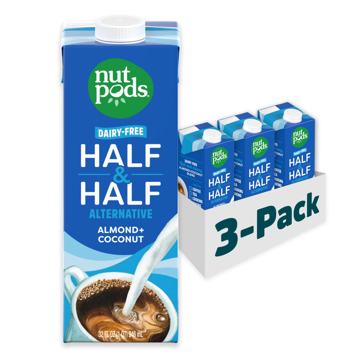nutpods unsweetened half and half bottle pour creates creamy coffee without sugar