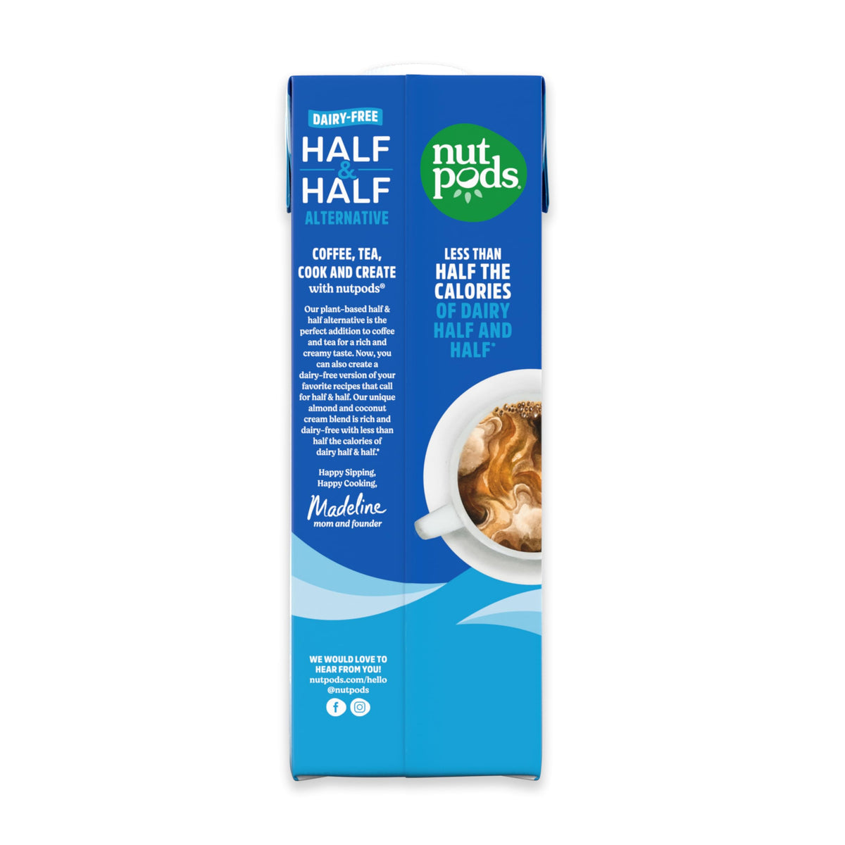 nutpods unsweetened half and half being poured into coffee for creaminess