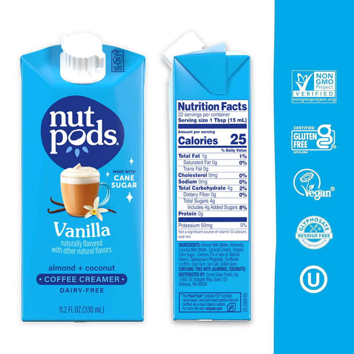 Close-up of nutpods Vanilla Creamer showing smooth plant-based texture