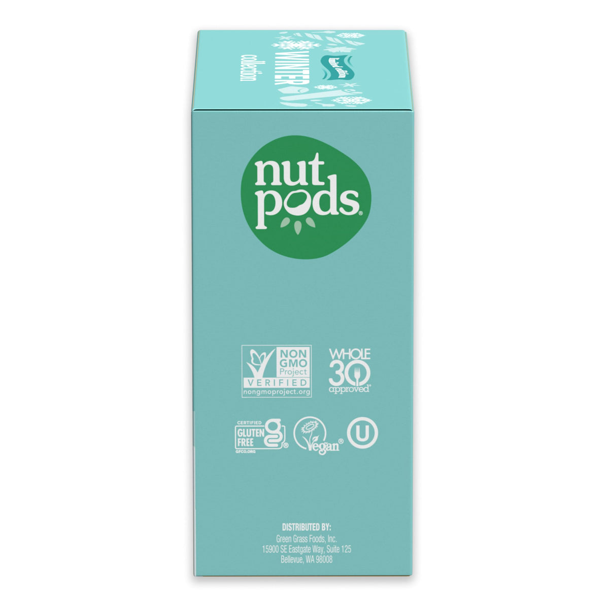 nutpods Winter Collection Toffee Nut pour delivers rich, unsweetened flavor to your cup.