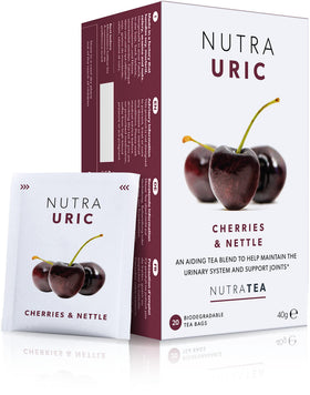 Nutra Tea Nutrauric cherry-dry tea bag for a refreshing, urinary-friendly daily ritual