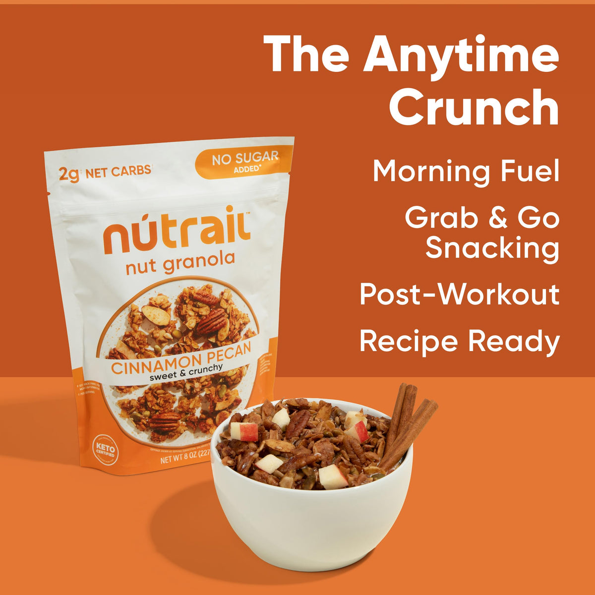 NuTrail granola topping a smoothie for crunch and flavor