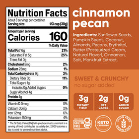 Pouring NuTrail Cinnamon Pecan granola over a bowl
