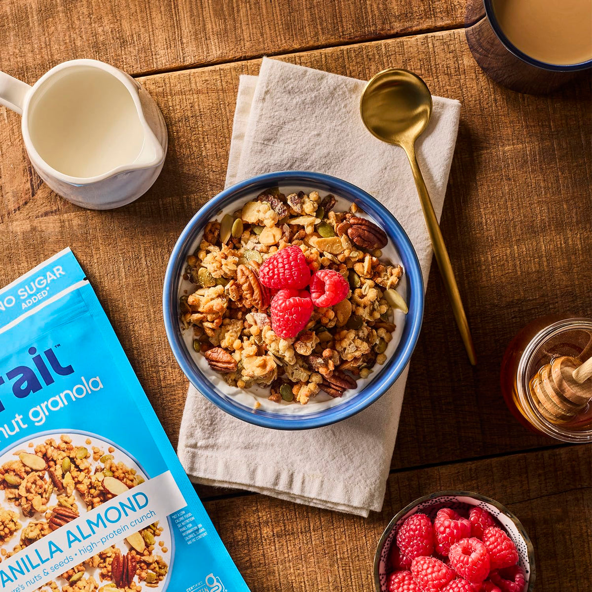 NuTrail 8oz resealable bag keeps granola fresh
