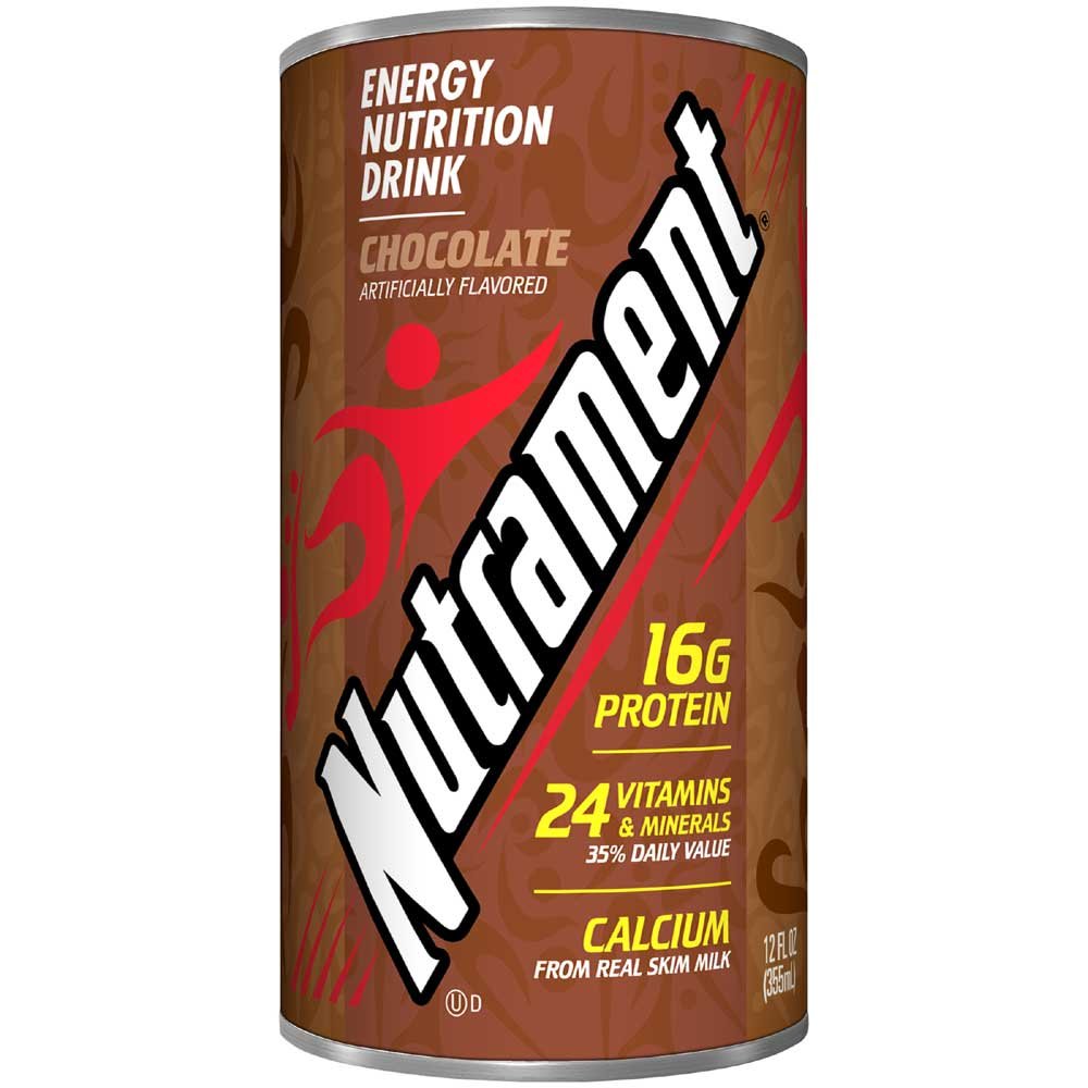 Nutrament Chocolate ready-to-drink can pour for on-the-go nourishment