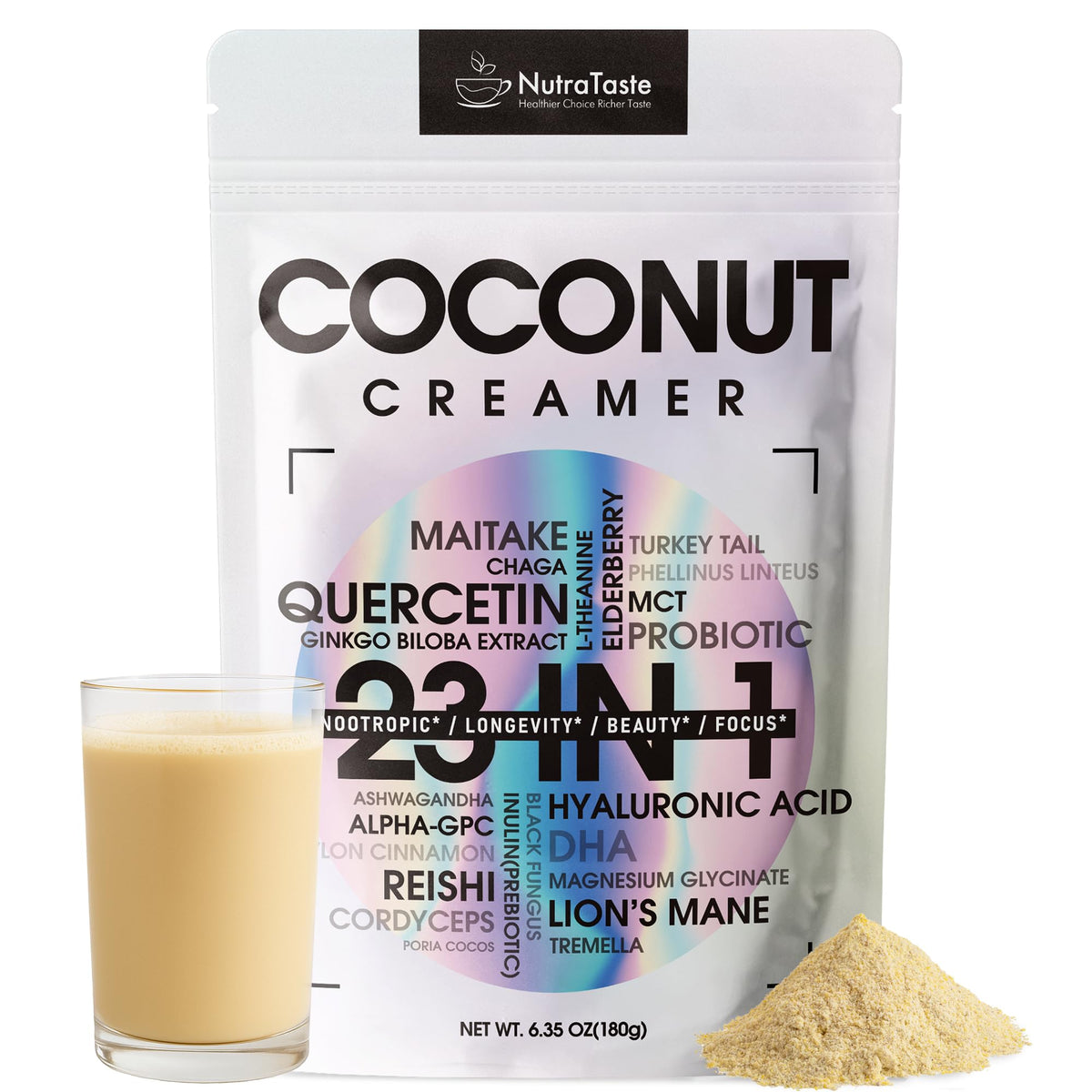 Nutrataste coffee creamer coconut flavor for a dairy-free creaminess in coffee