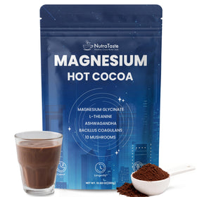 NUTRATASTE magnesium hot cocoa powder in packaging for convenient daily use