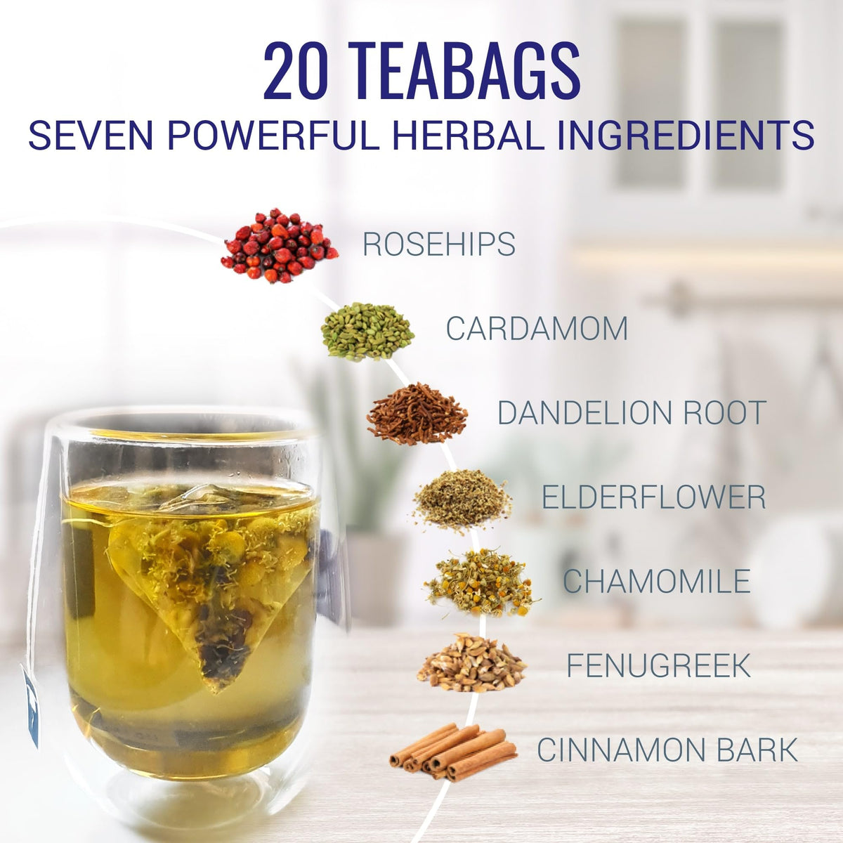 Nutri-Align Fasting Tea brewed cup with steam for a calming fasting ritual