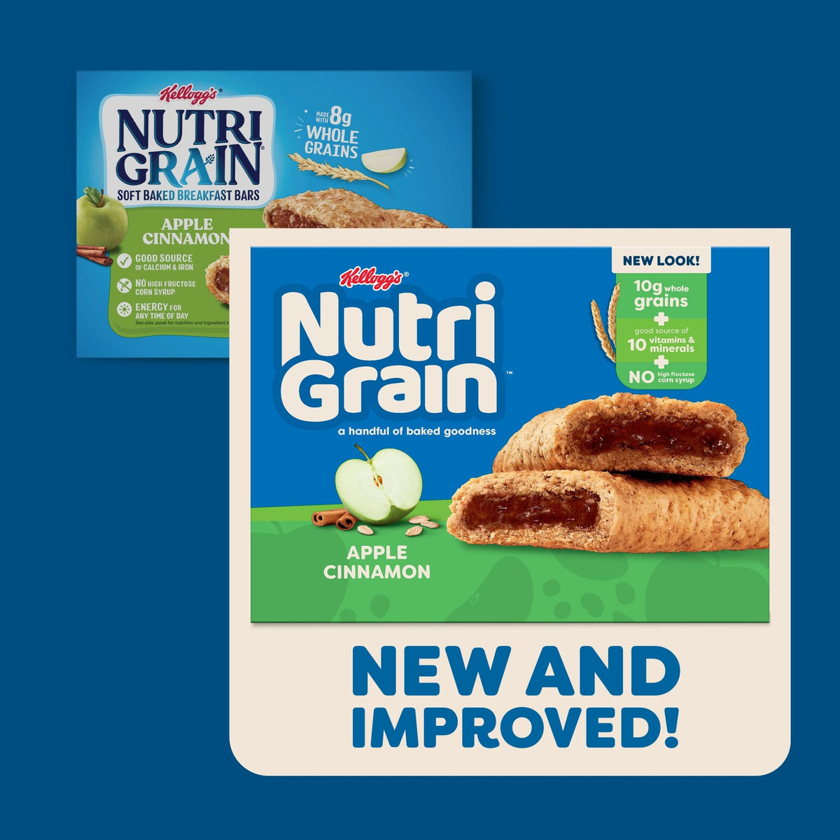 Close-up of Nutri-Grain Apple Cinnamon bars' chewy crust and filling.