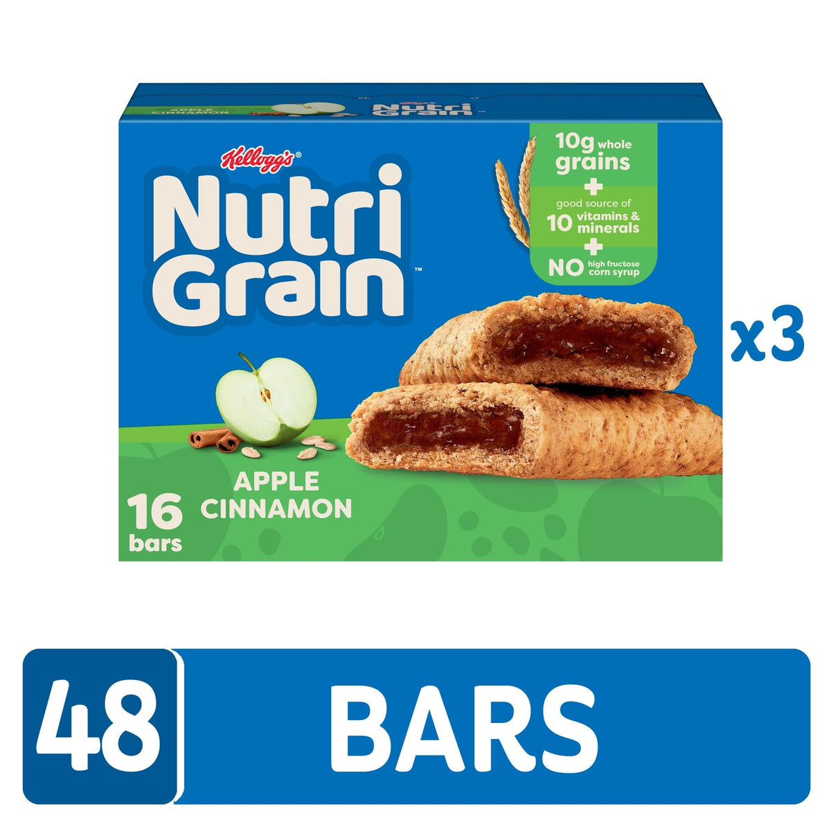 Nutri-Grain Apple Cinnamon bars cross-section reveals chewy crust.