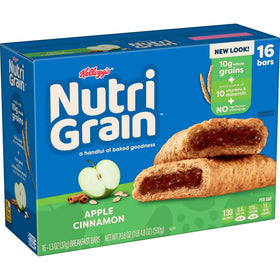 Three-box Nutri-Grain Apple Cinnamon package with 48 bars for families.