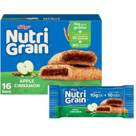 Nutri-Grain Apple Cinnamon box shown for a quick, wholesome family breakfast option