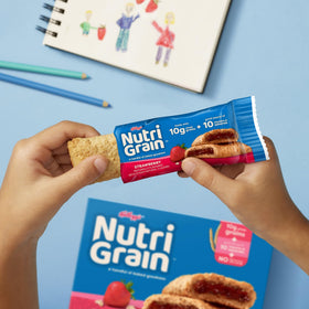 Nutri-Grain bars on kitchen counter, convenient pantry snack