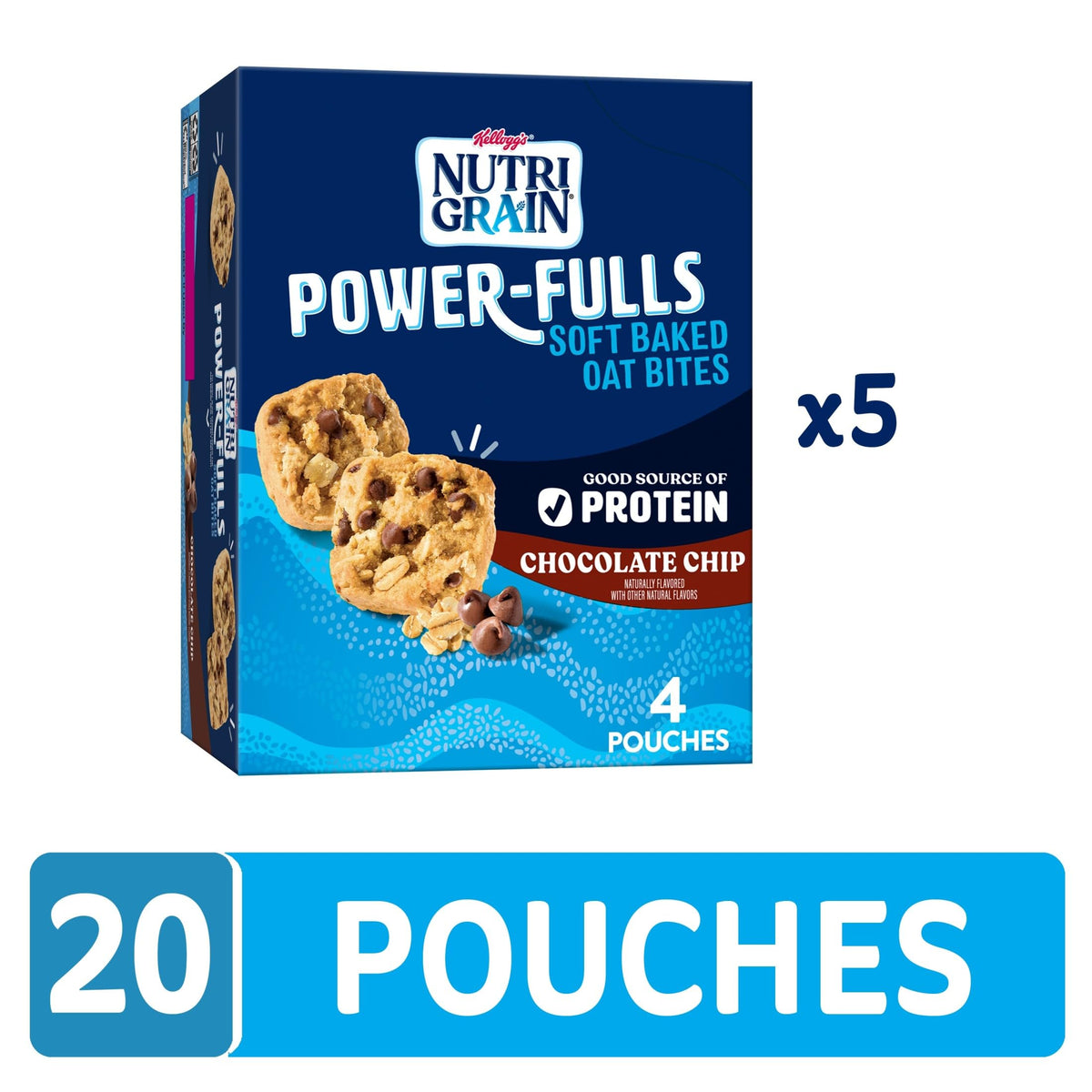 Soft baked texture of Nutri-Grain Power-Fulls bites, chewy oats for on-the-go energy
