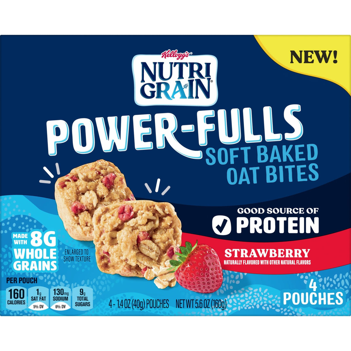 Nutri-Grain Power-Fulls bites beside water bottle during workout break.