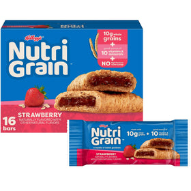Nutri-Grain Soft Baked Bars strawberry crust close-up for a wholesome breakfast option