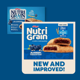 Nutri-Grain Soft Baked Blueberry Bars close-up with juicy blueberry filling for a tasty snack.