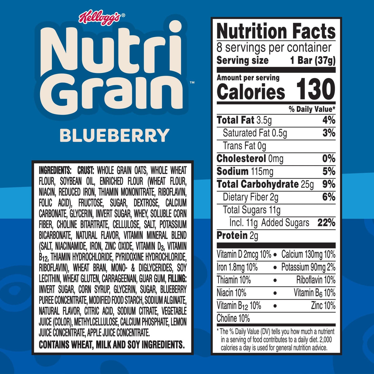 Nutri-Grain Soft Baked Blueberry Bars single-serving packet for school lunch.