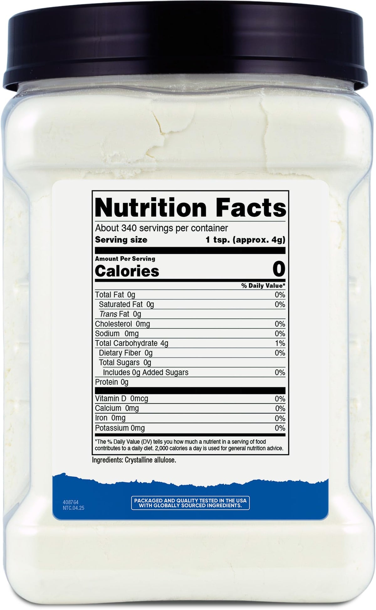Nutricost Allulose in a glass with ice—0 calorie, sugar-free choice.