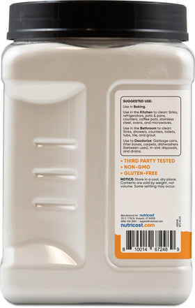 Nutricost Baking Soda in fridge scene; helps neutralize odors