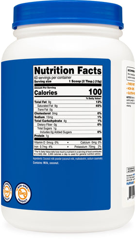 Nutricost Coconut Milk Powder used in curries and baked goods.