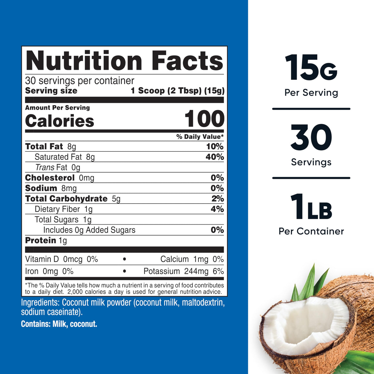 Nutricost Coconut Milk Powder in a bowl shows smooth texture for curries