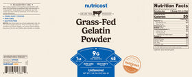 Nutricost gelatin container offers 45 servings for versatile use