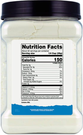 Nutricost Goat Milk Powder 2lb nutrition-facts invites mindful daily supplementation.