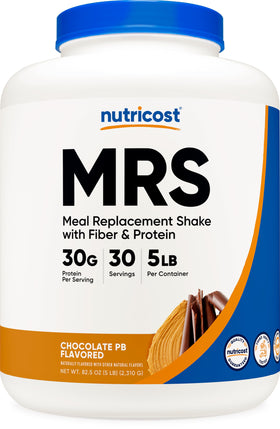 Nutricost meal replacement front tub view highlighting convenient protein option.