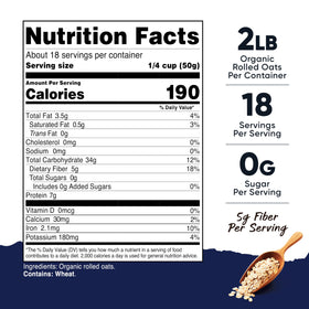 Nutricost oats with measuring cup for precise, wholesome meal prep