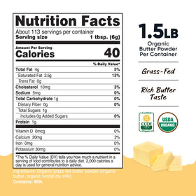 Nutricost butter powder measuring scoop showing easy portion control.