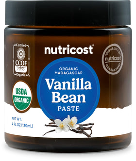 Nutricost vanilla paste bottle showing rich baking flavor