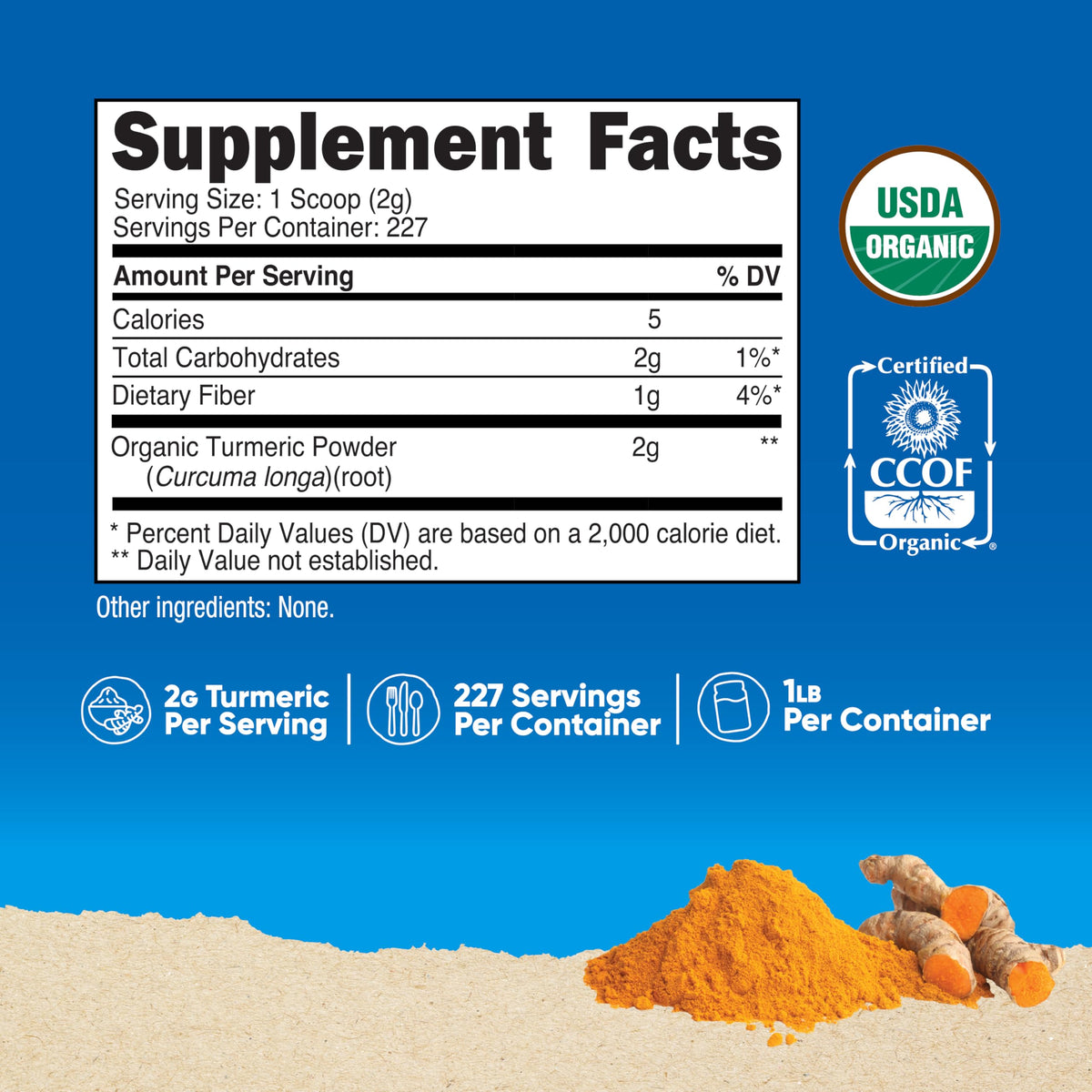 Nutricost Organic Turmeric Root Powder label closeup highlights organic quality