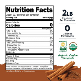 Nutricost Ceylon cinnamon powder close-up with fine texture for smooth blends.