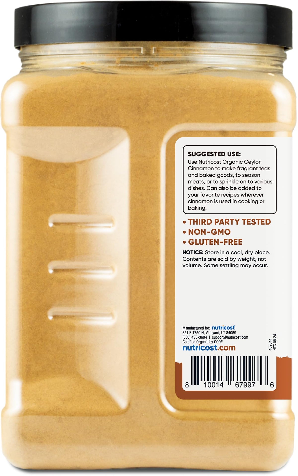 Nutricost cinnamon sprinkled on oats or desserts for warm flavor.