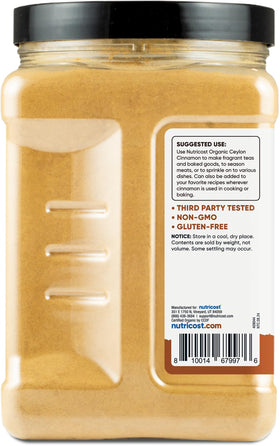 Nutricost cinnamon sprinkled on oats or desserts for warm flavor.