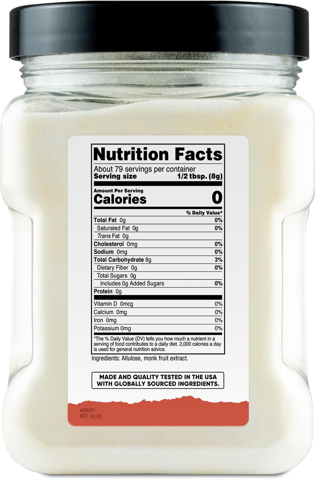 Nutricost Pantry kitchen scene with Monk Fruit Allulose pack for versatile use.