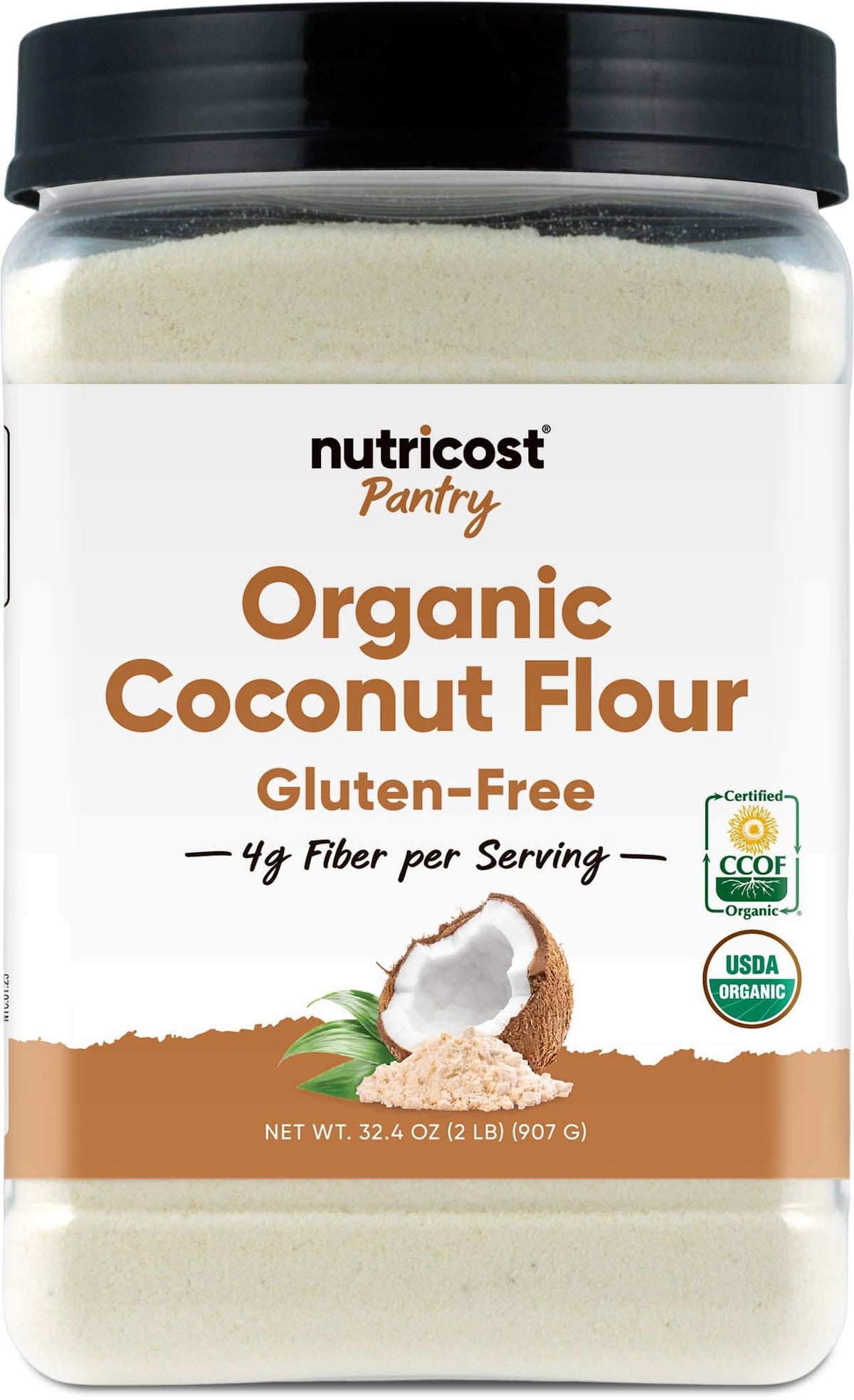 Nutricost Pantry Organic Coconut Flour 2lb bag for gluten-free baking.