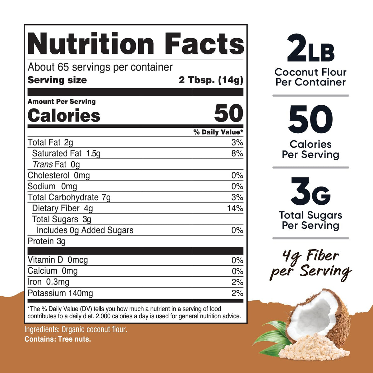 Nutricost Pantry Organic Coconut Flour fine powder ideal for light-textured pastries.