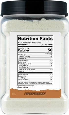 Nutricost Pantry Organic Coconut Flour quality-assurance seal highlights GMP-compliant production.