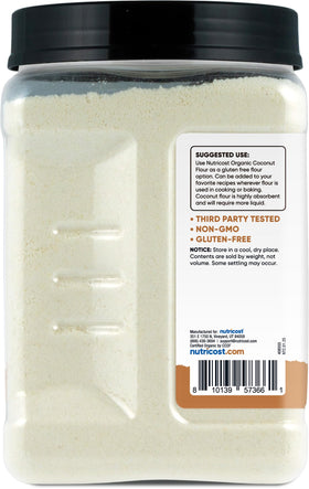 Nutricost Pantry Organic Coconut Flour vegan-friendly package for plant-based recipes.